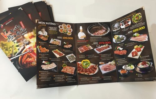 In menu đẹp sang trọng nhà hàng Hàn Quốc